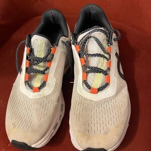 On Running Shoes with Black and White Details